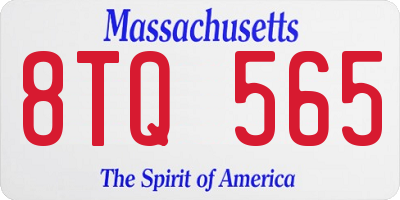 MA license plate 8TQ565