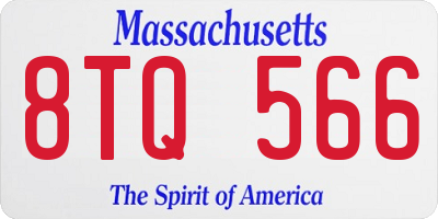 MA license plate 8TQ566