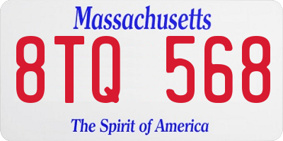 MA license plate 8TQ568