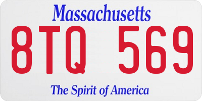 MA license plate 8TQ569