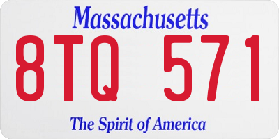 MA license plate 8TQ571