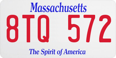 MA license plate 8TQ572