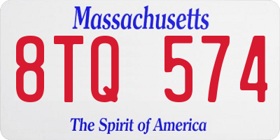 MA license plate 8TQ574