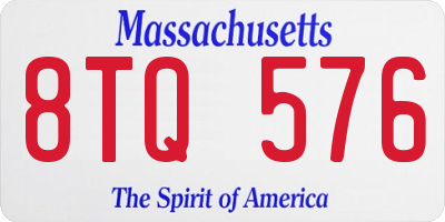 MA license plate 8TQ576