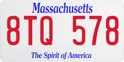 MA license plate 8TQ578