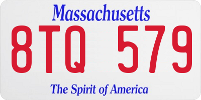 MA license plate 8TQ579
