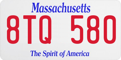 MA license plate 8TQ580