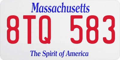 MA license plate 8TQ583