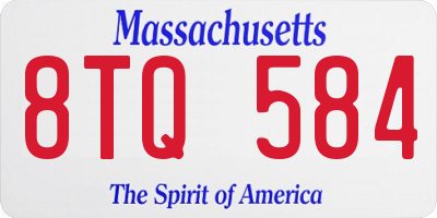 MA license plate 8TQ584
