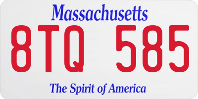 MA license plate 8TQ585