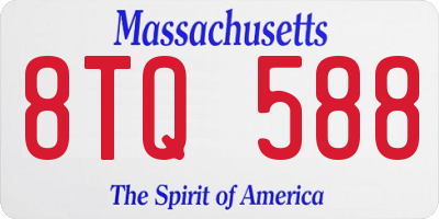 MA license plate 8TQ588