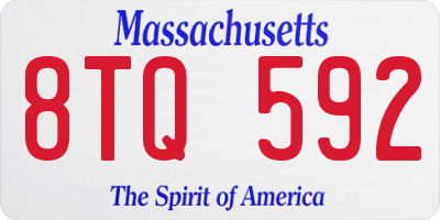 MA license plate 8TQ592