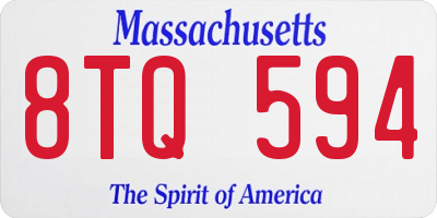MA license plate 8TQ594