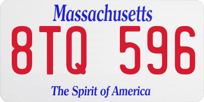 MA license plate 8TQ596