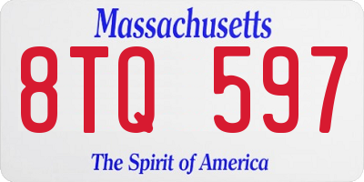 MA license plate 8TQ597