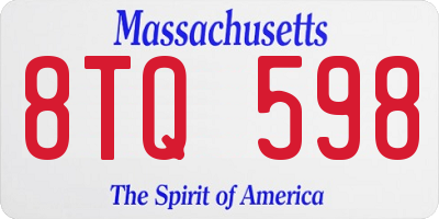 MA license plate 8TQ598