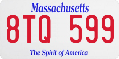 MA license plate 8TQ599