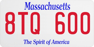 MA license plate 8TQ600