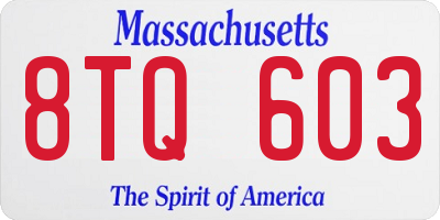 MA license plate 8TQ603