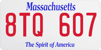 MA license plate 8TQ607