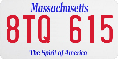 MA license plate 8TQ615