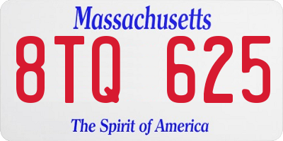 MA license plate 8TQ625