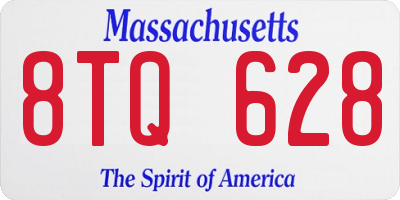 MA license plate 8TQ628