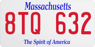 MA license plate 8TQ632