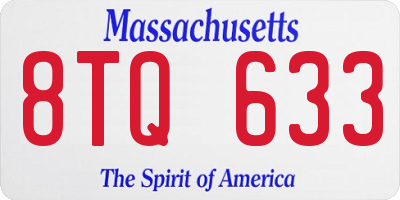 MA license plate 8TQ633