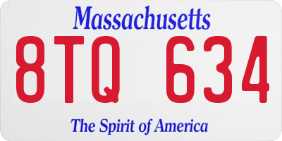 MA license plate 8TQ634