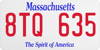 MA license plate 8TQ635