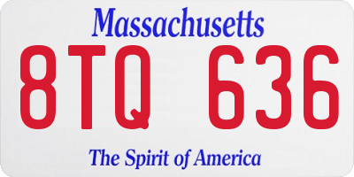 MA license plate 8TQ636