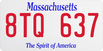 MA license plate 8TQ637