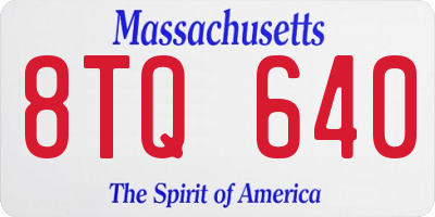 MA license plate 8TQ640