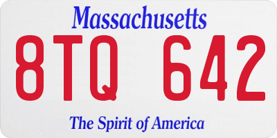 MA license plate 8TQ642