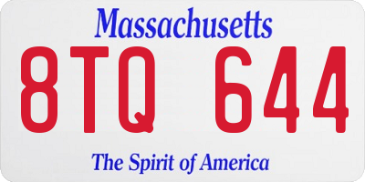 MA license plate 8TQ644