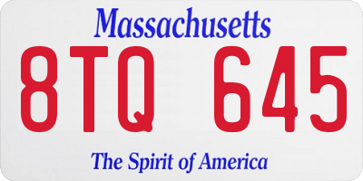 MA license plate 8TQ645