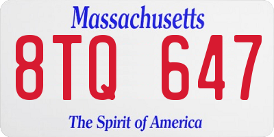 MA license plate 8TQ647
