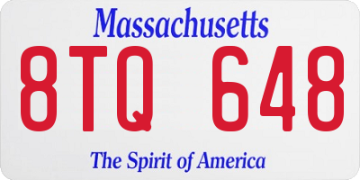 MA license plate 8TQ648