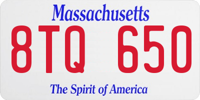 MA license plate 8TQ650