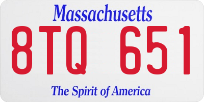 MA license plate 8TQ651