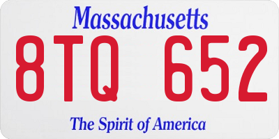 MA license plate 8TQ652