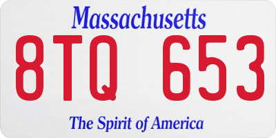 MA license plate 8TQ653