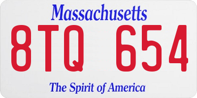 MA license plate 8TQ654