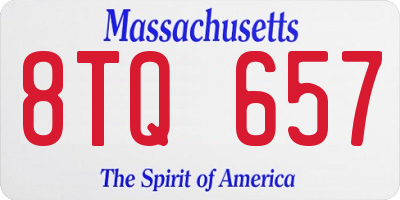 MA license plate 8TQ657