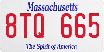 MA license plate 8TQ665