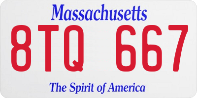 MA license plate 8TQ667