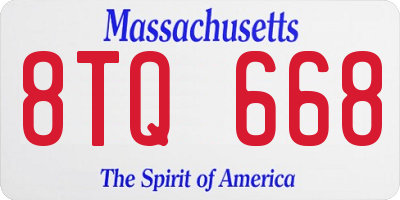 MA license plate 8TQ668