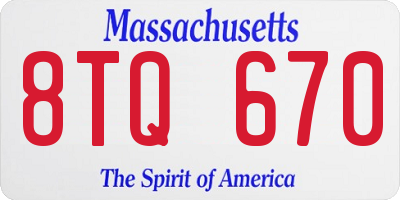 MA license plate 8TQ670