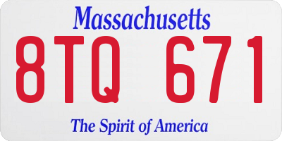 MA license plate 8TQ671